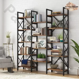 RIO Wood and Metal Industrial Bookcase