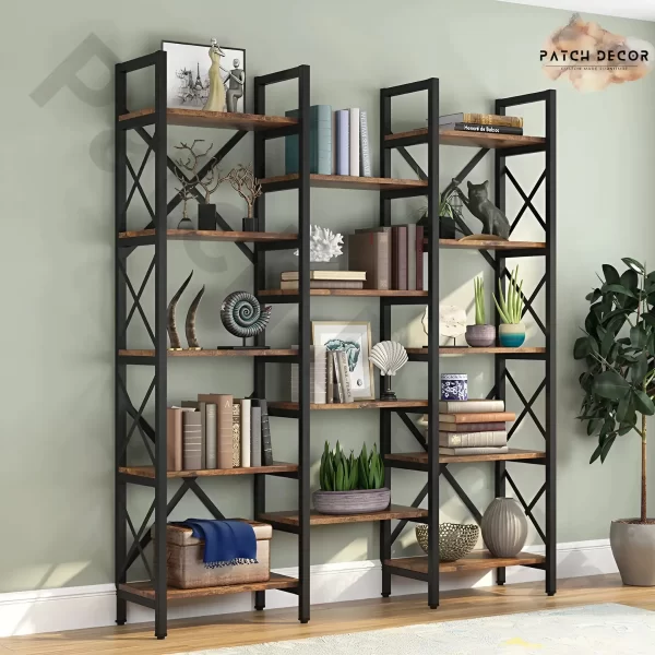 RIO Wood and Metal Industrial Bookcase