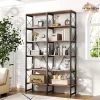 LEO Wood and Metal Industrial Bookcase