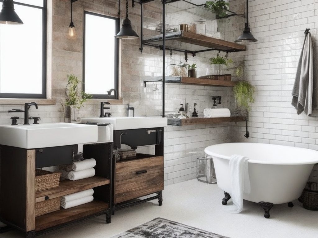 Industrial bathroom vanities