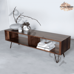 BIRCHELLE Wooden TV Stand Console Table with Metal Legs