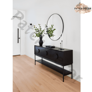 SEQUOYA Console - Modern and Elegant Furniture with Circular Handles and Metal Legs