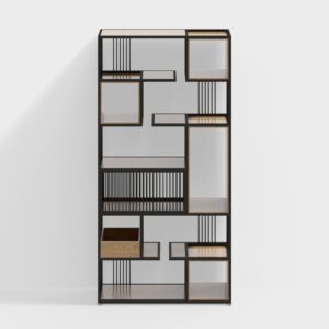 Élio Wood and Metal Industrial Bookcase