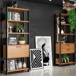 Victoria Industrial Bookcase with Drawer